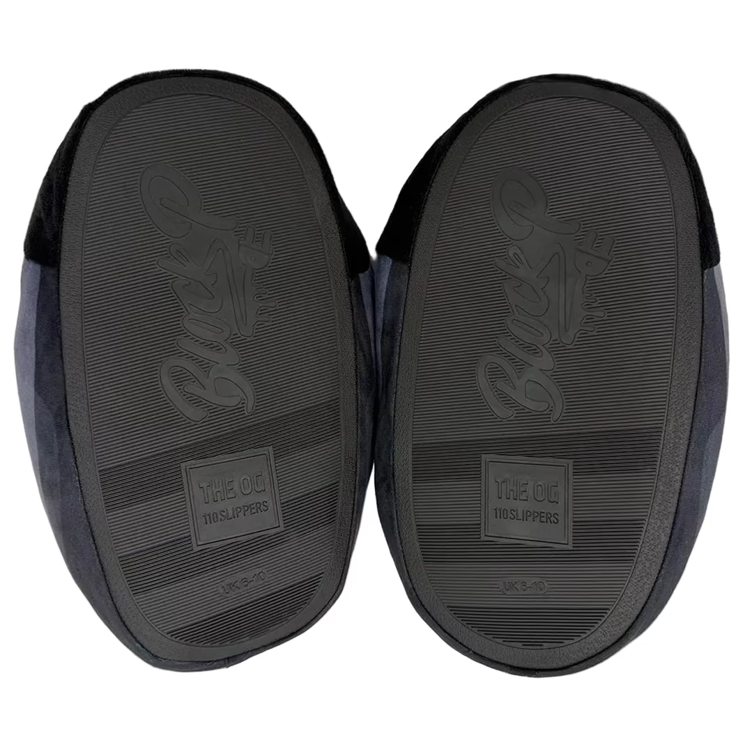 Block P 110 Neon Stash Pocket Slippers side view — Block P Liverpool