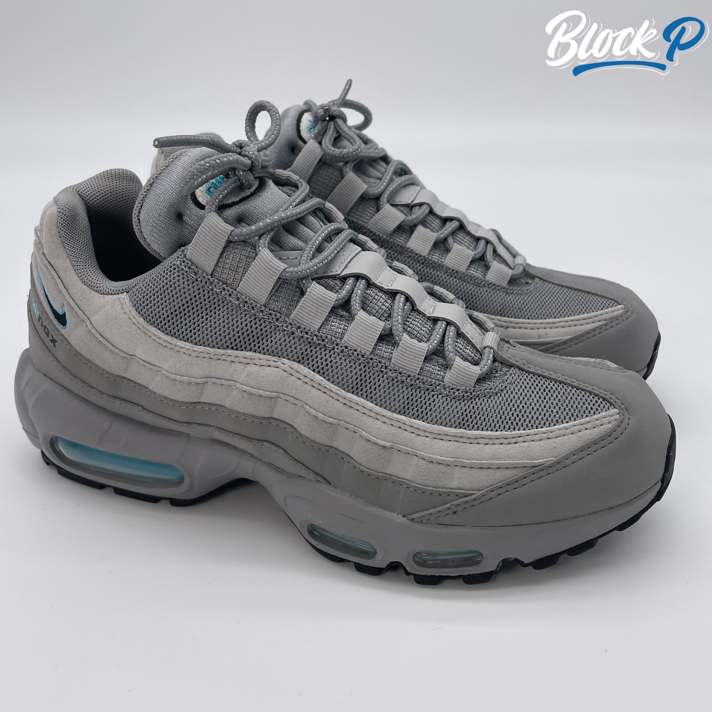 スニーカー Nike Air Max 95 Retro Logo Grey Aqua Nike Air Max 95 Retro Logo Grey Aqua Men's - CV1635-001 - US