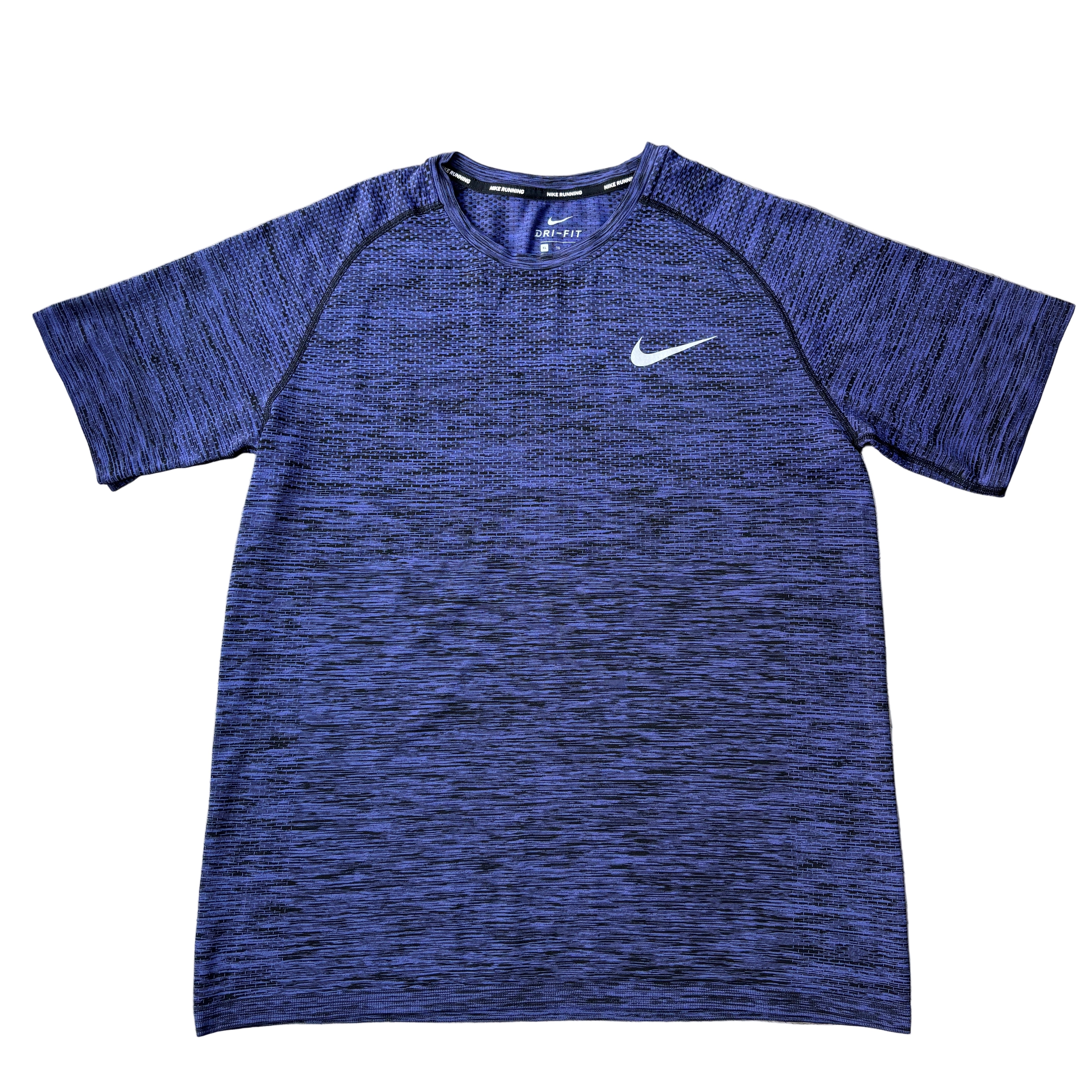 purple and blue nike shirt