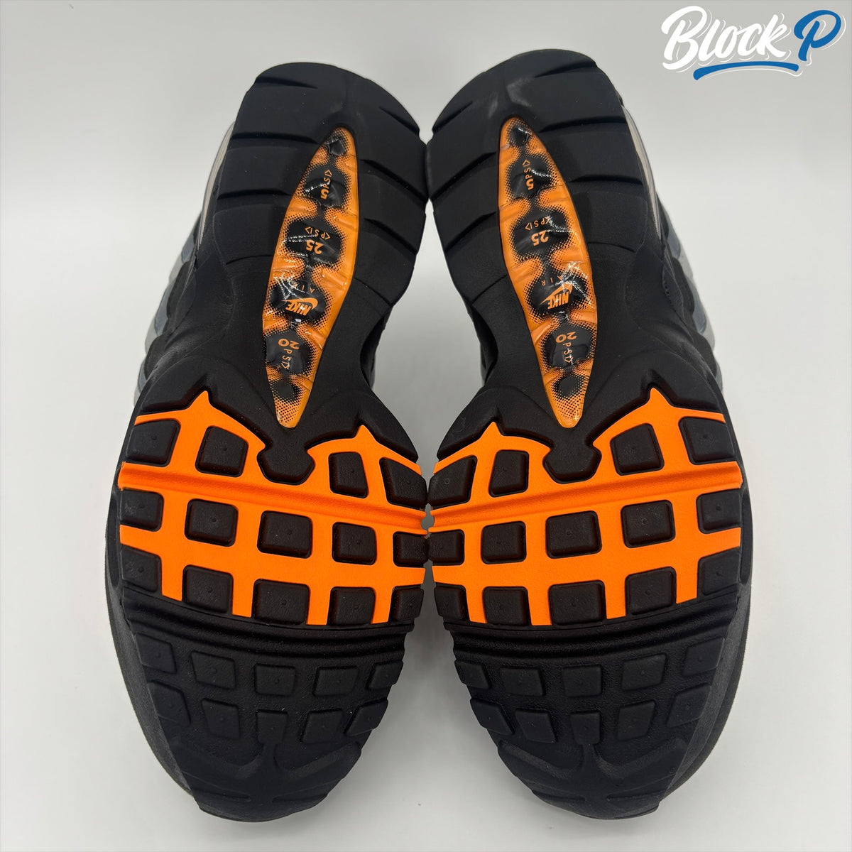 Nike Air Max 95 OG Mandarin 2025 sole detail — Block P Liverpool