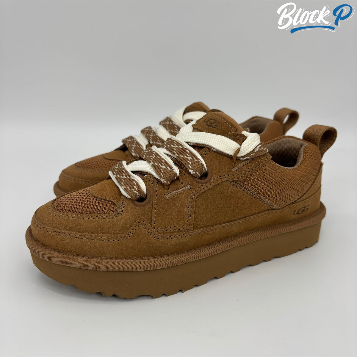 UGG Lo Lowmel Chestnut rear view — Block P Liverpool