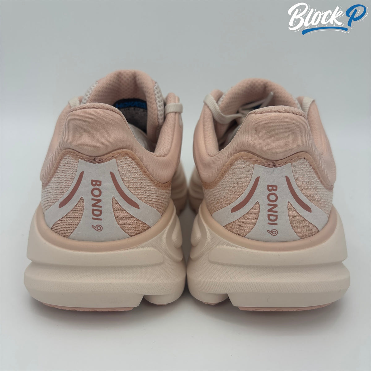 HOKA Bondi 9 Salmon Pink top-down view — Block P Liverpool