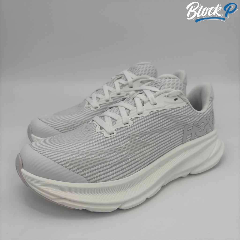 HOKA Clifton 9 White rear view — Block P Liverpool