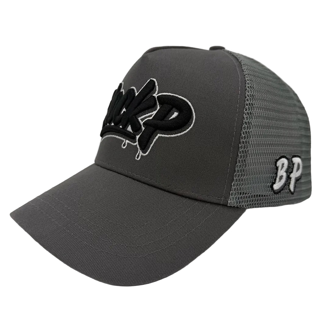 Block P Graffiti Grey Logo Cap — available at Block P Liverpool, 36 Renshaw Street L1 4EF