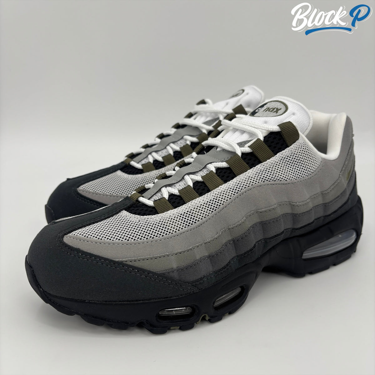 Nike Air Max 95 Medium Olive rear view — Block P Liverpool