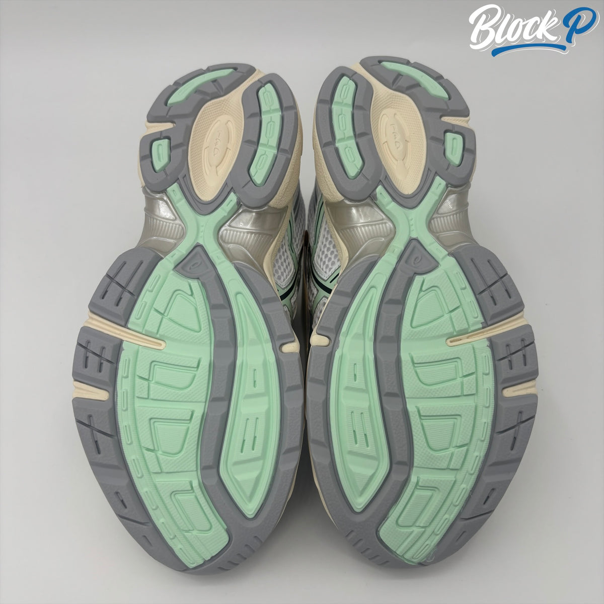 ASICS Gel-1130 White-Mint Tint sole detail — Block P Liverpool