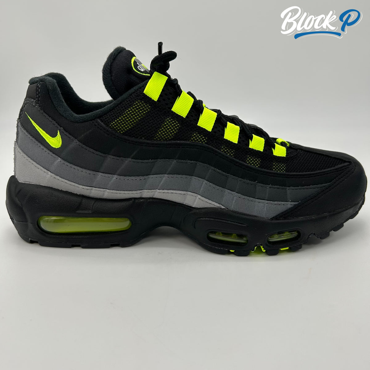 Nike Air Max 95 Reverse Neon side profile — available at Block P Liverpool, 36 Renshaw Street L1 4EF. FV4710-001