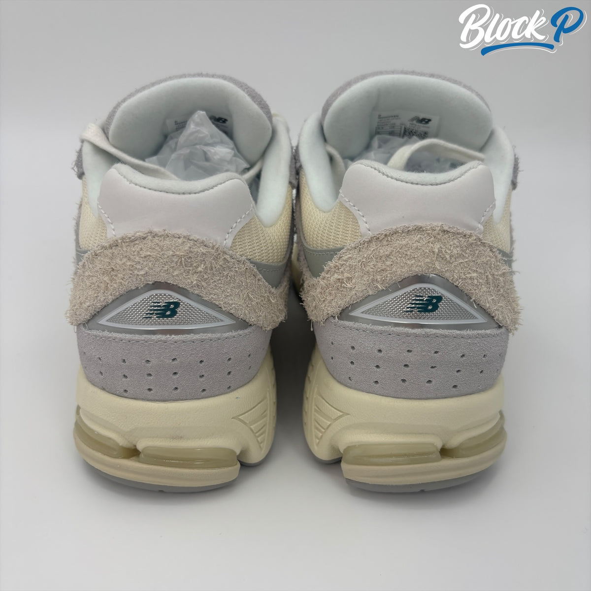 New Balance 2002R Off White top-down view — Block P Liverpool