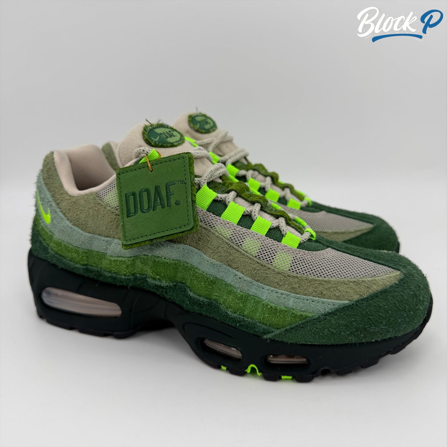 Nike Air Max 95 Ducks Of A Feather The Woods in electric green — available at Block P Liverpool, 36 Renshaw Street L1 4EF