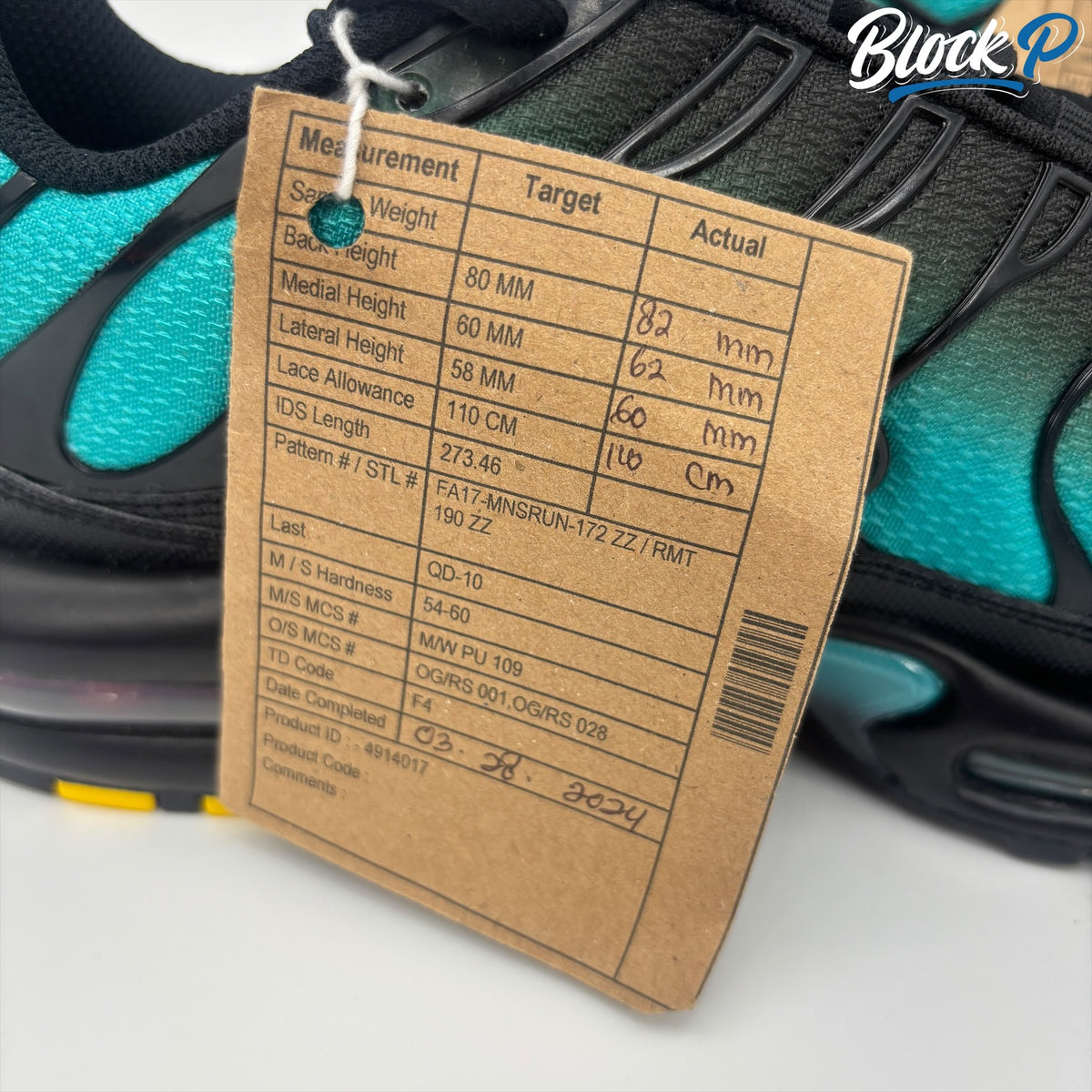 Nike Air Max Plus TN Sample on-foot shot — Block P Liverpool