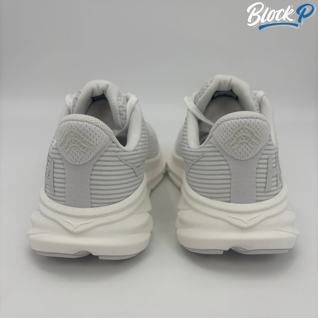 HOKA Clifton 9 White top-down view — Block P Liverpool