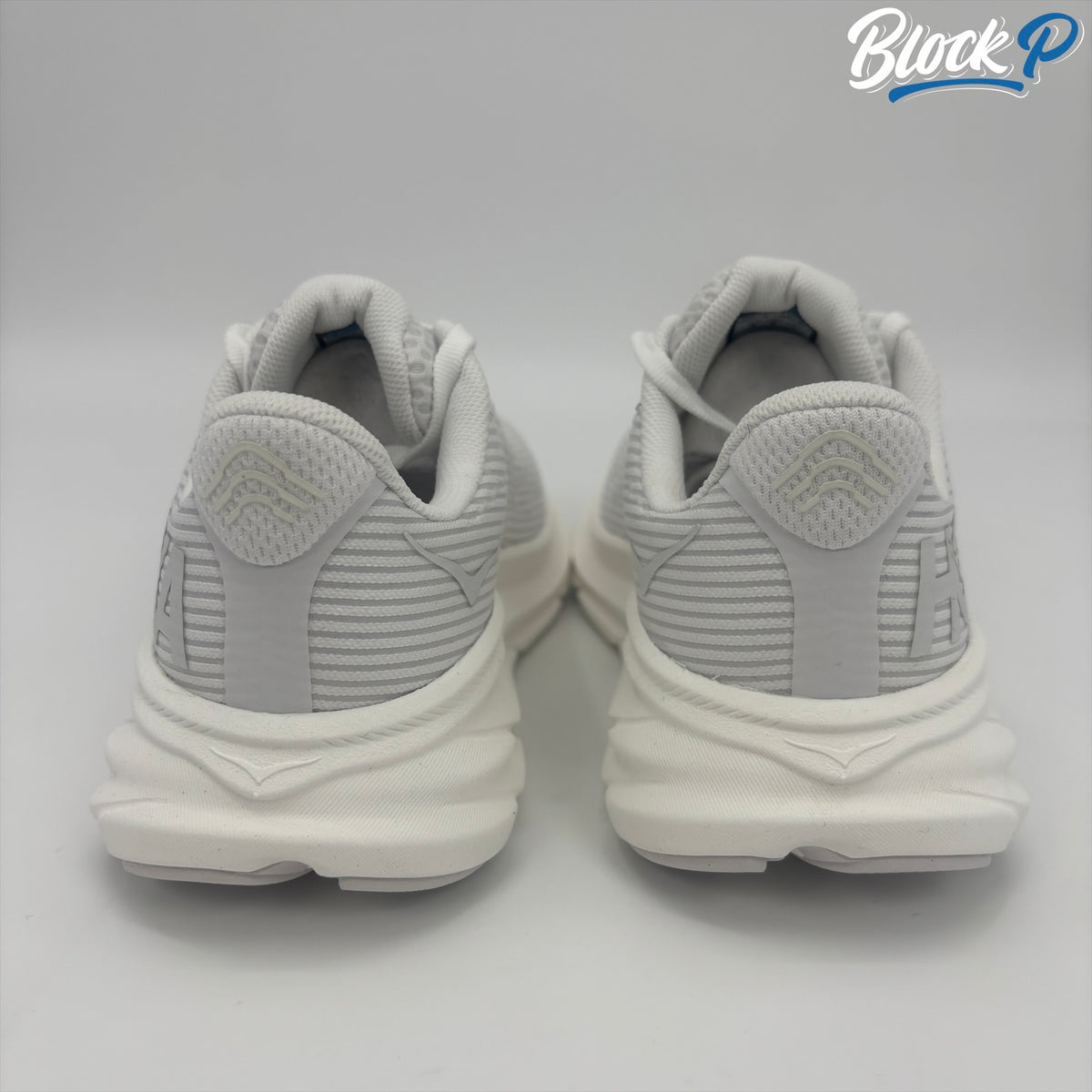 HOKA Clifton 9 White top-down view — Block P Liverpool