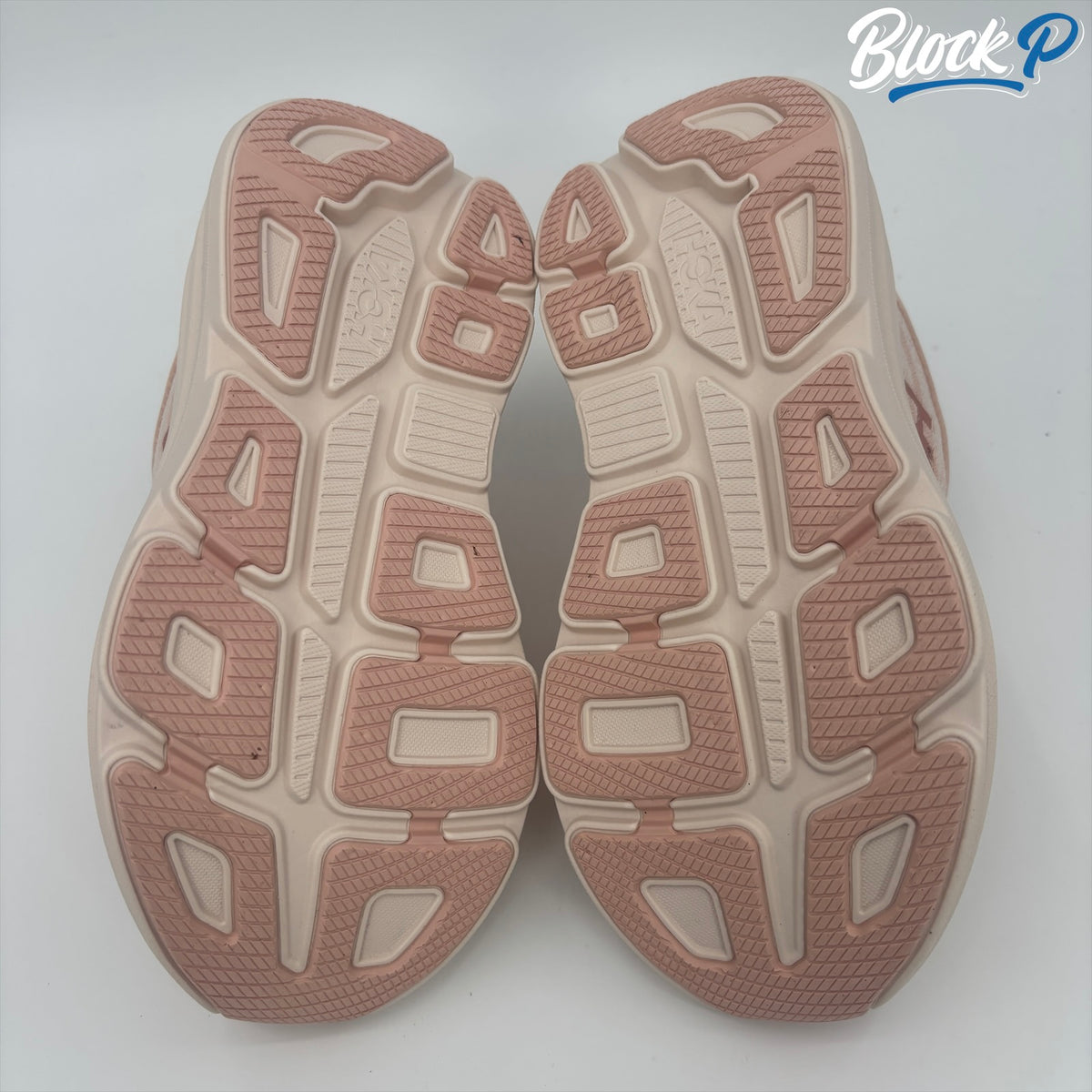 HOKA Bondi 9 Salmon Pink sole detail — Block P Liverpool