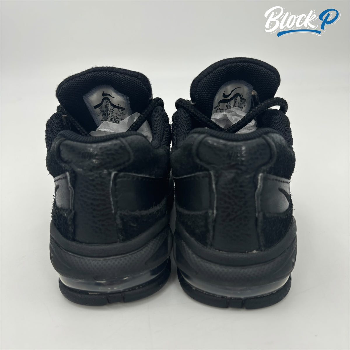 Nike Air Max 95 Triple Black (TD) top-down view — Block P Liverpool