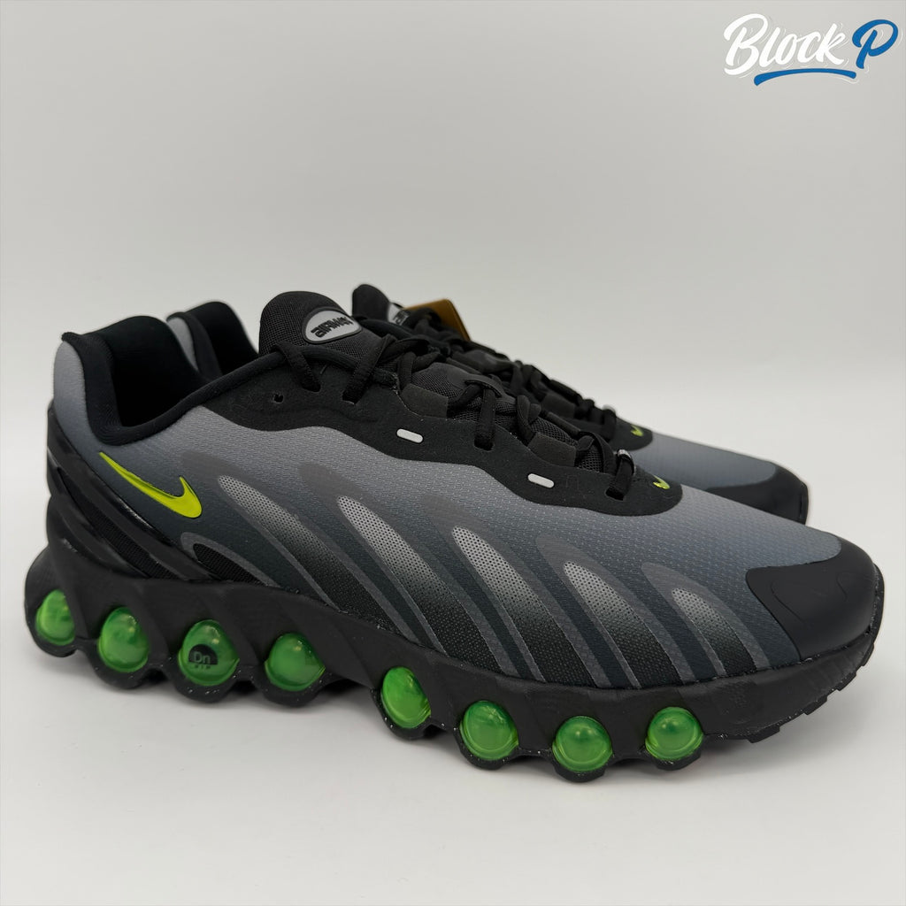 Nike Air Max DN8 in black, volt and smoke grey — available at Block P Liverpool, 36 Renshaw Street L1 4EF
