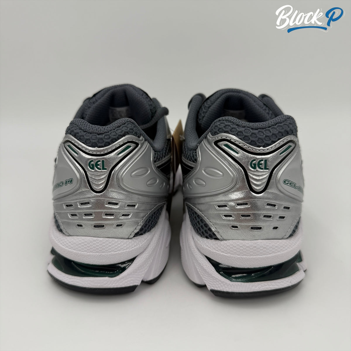ASICS Gel-Kayano 14 Jasper Green top-down view — Block P Liverpool