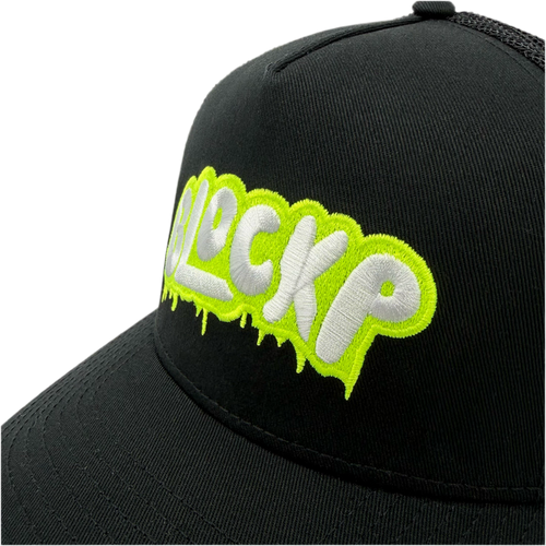 Block P Bubble Neon Cap rear view — Block P Liverpool