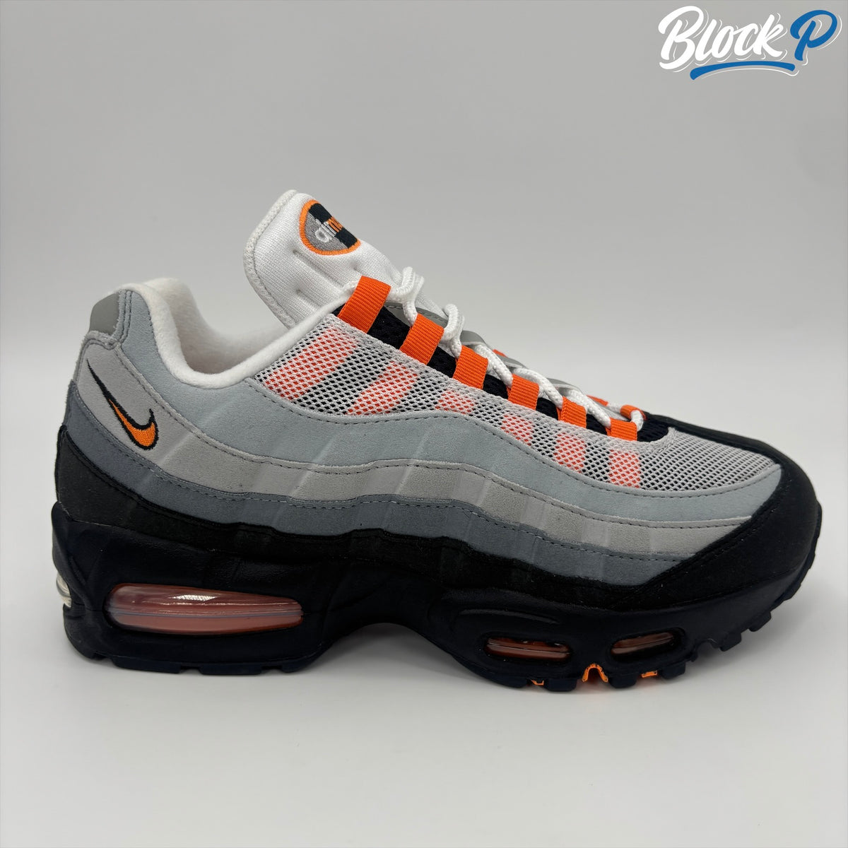 Nike Air Max 95 OG Mandarin 2025 side profile — Block P Liverpool