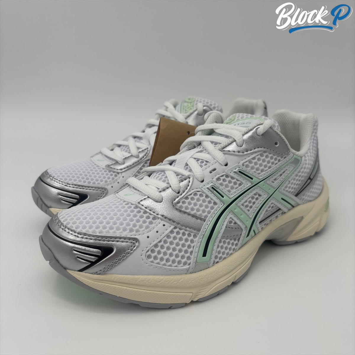 ASICS Gel-1130 White-Mint Tint rear view — Block P Liverpool