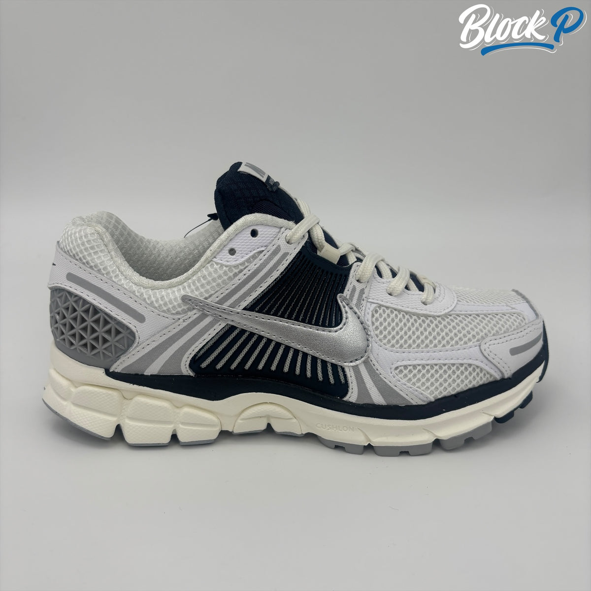 Nike Zoom Vomero 5 Navy side profile — Block P Liverpool