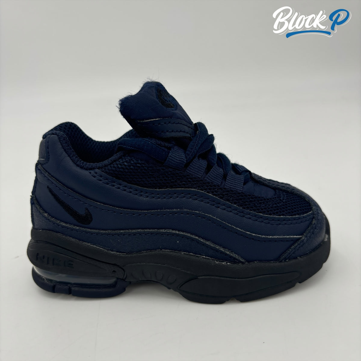 Nike Air Max 95 Navy (TD) side profile — Block P Liverpool