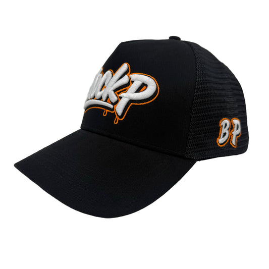 Block P Graffiti Orange Logo Cap — available at Block P Liverpool, 36 Renshaw Street L1 4EF