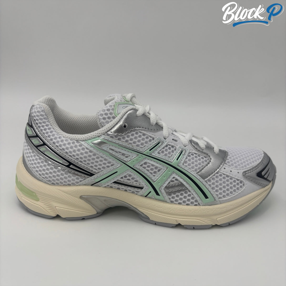 ASICS Gel-1130 White-Mint Tint side profile — Block P Liverpool