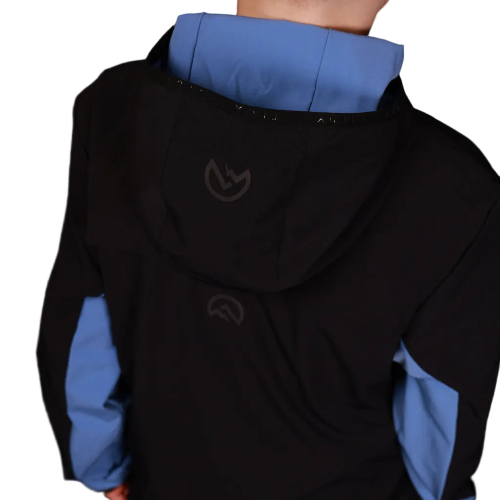 Flux Junior SS26 Versatility Jacket Black/Airforce detail 2 — Block P Liverpool