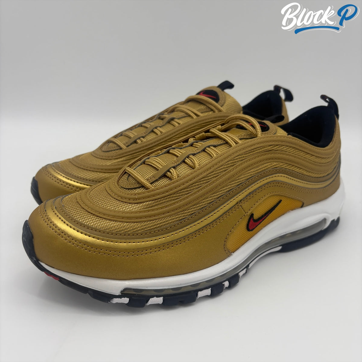 Nike Air Max 97 Metallic Gold rear view — Block P Liverpool
