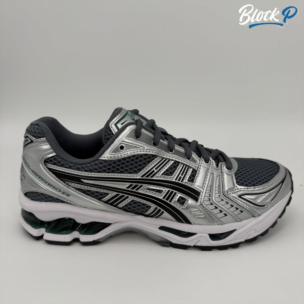 ASICS Gel-Kayano 14 Jasper Green side profile — Block P Liverpool