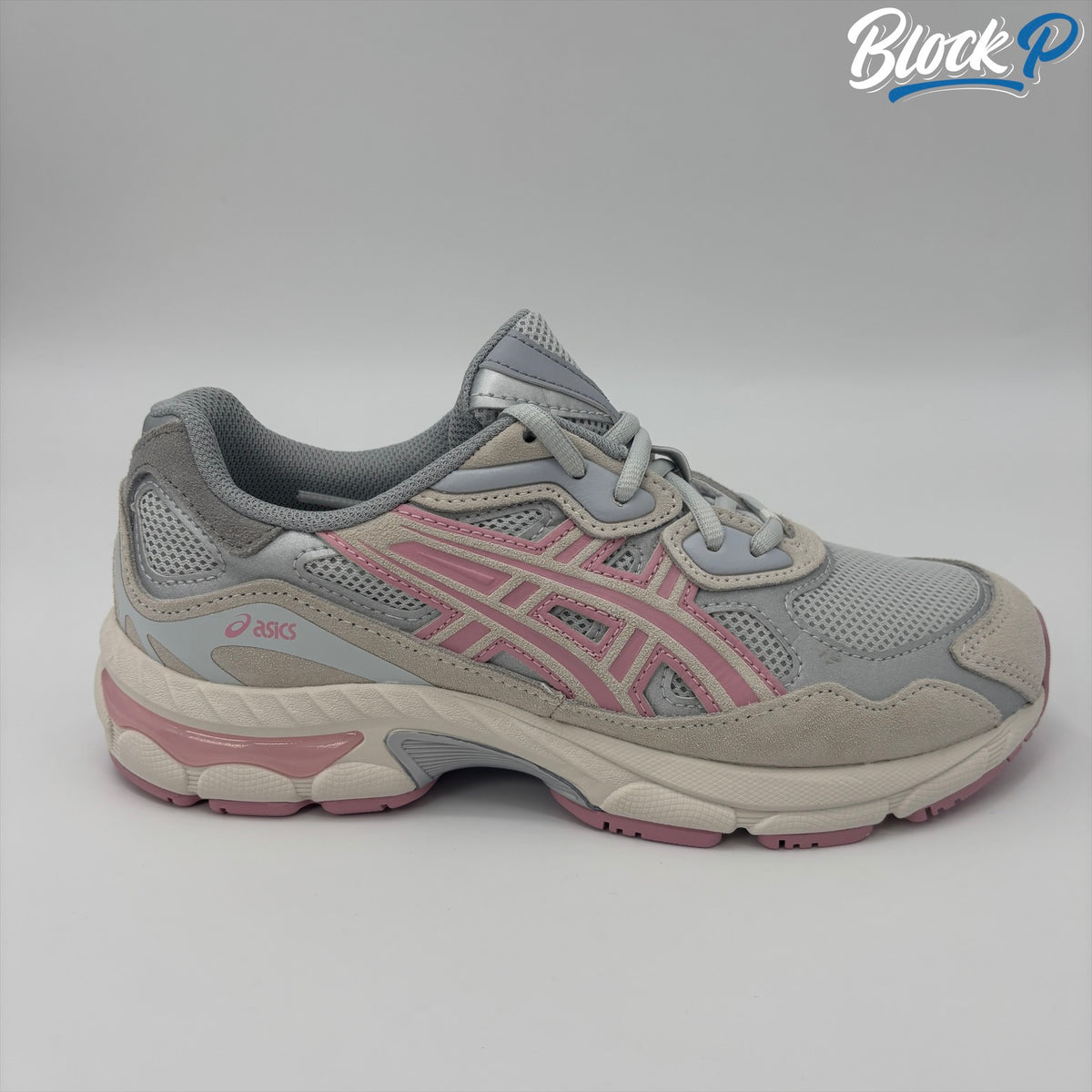 ASICS Gel-NYC Glacier Grey-Pink side profile — Block P Liverpool
