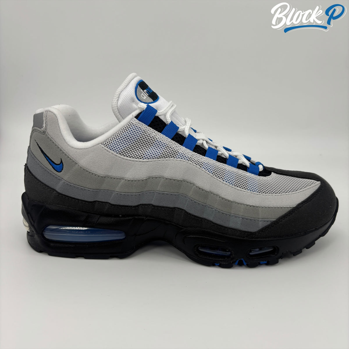 Nike Air Max 95 OG Spark Blue side view white neutral grey