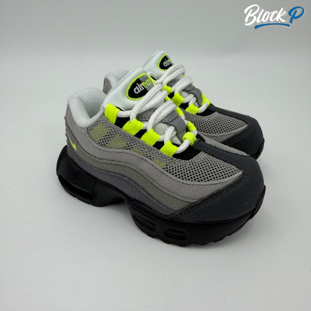 Nike Air Max 95 Neon 2026 TD in black, neon and anthracite — available at Block P Liverpool, 36 Renshaw Street L1 4EF