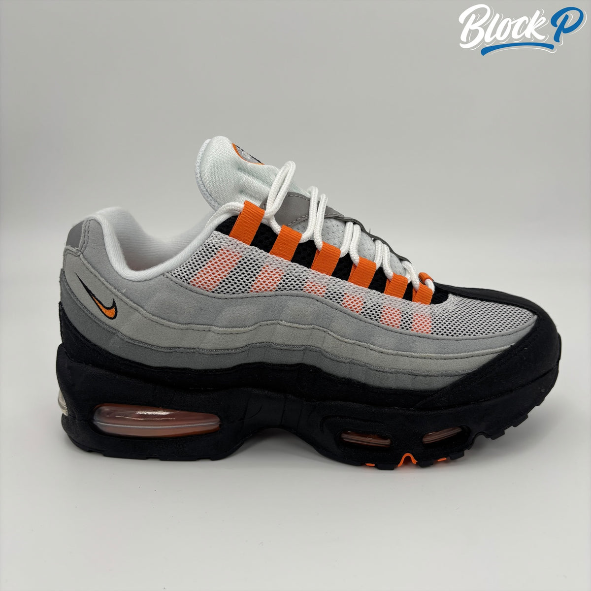 Nike Air Max 95 Mandarin (GS) side profile — Block P Liverpool