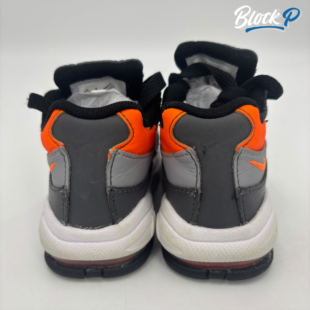 Nike Air Max 95 Grey/Orange (TD) top-down view — Block P Liverpool