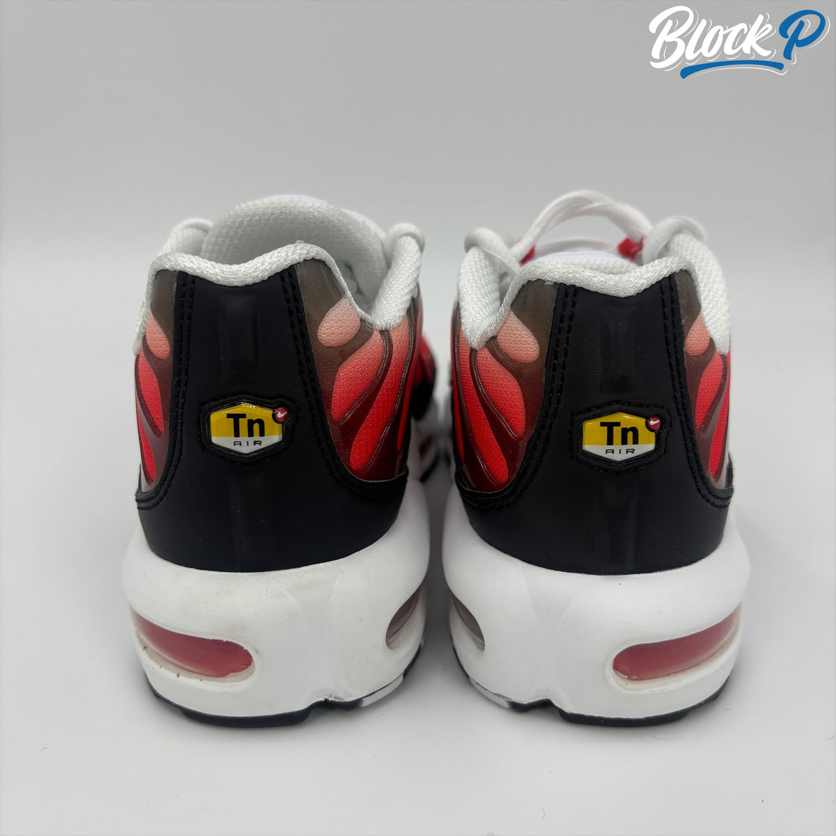 Nike Air Max Plus TN Crimson (GS) top-down view — Block P Liverpool