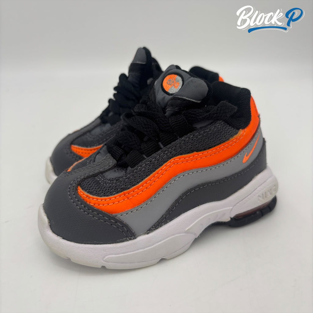 Nike Air Max 95 Grey/Orange (TD) rear view — Block P Liverpool