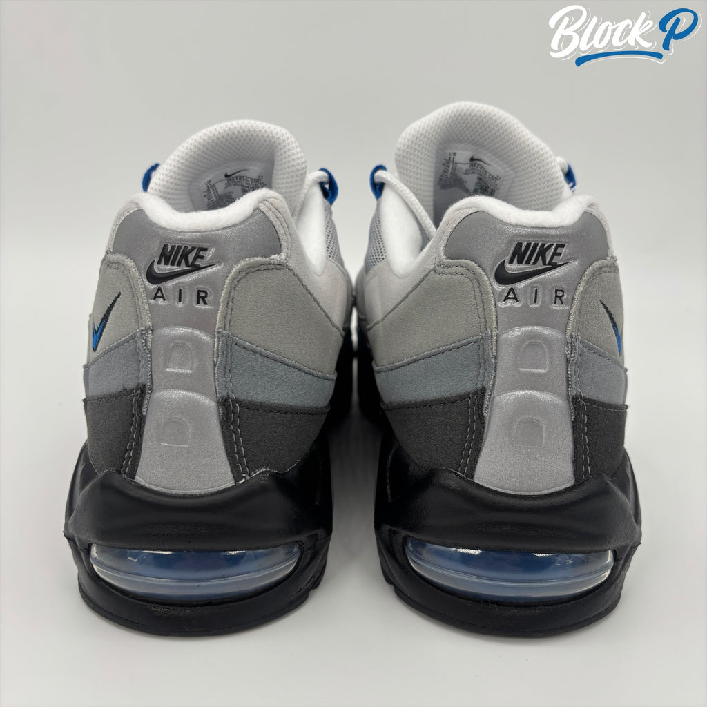 Nike Air Max 95 OG Spark Blue heel detail, spark blue accent and spark blue big bubble