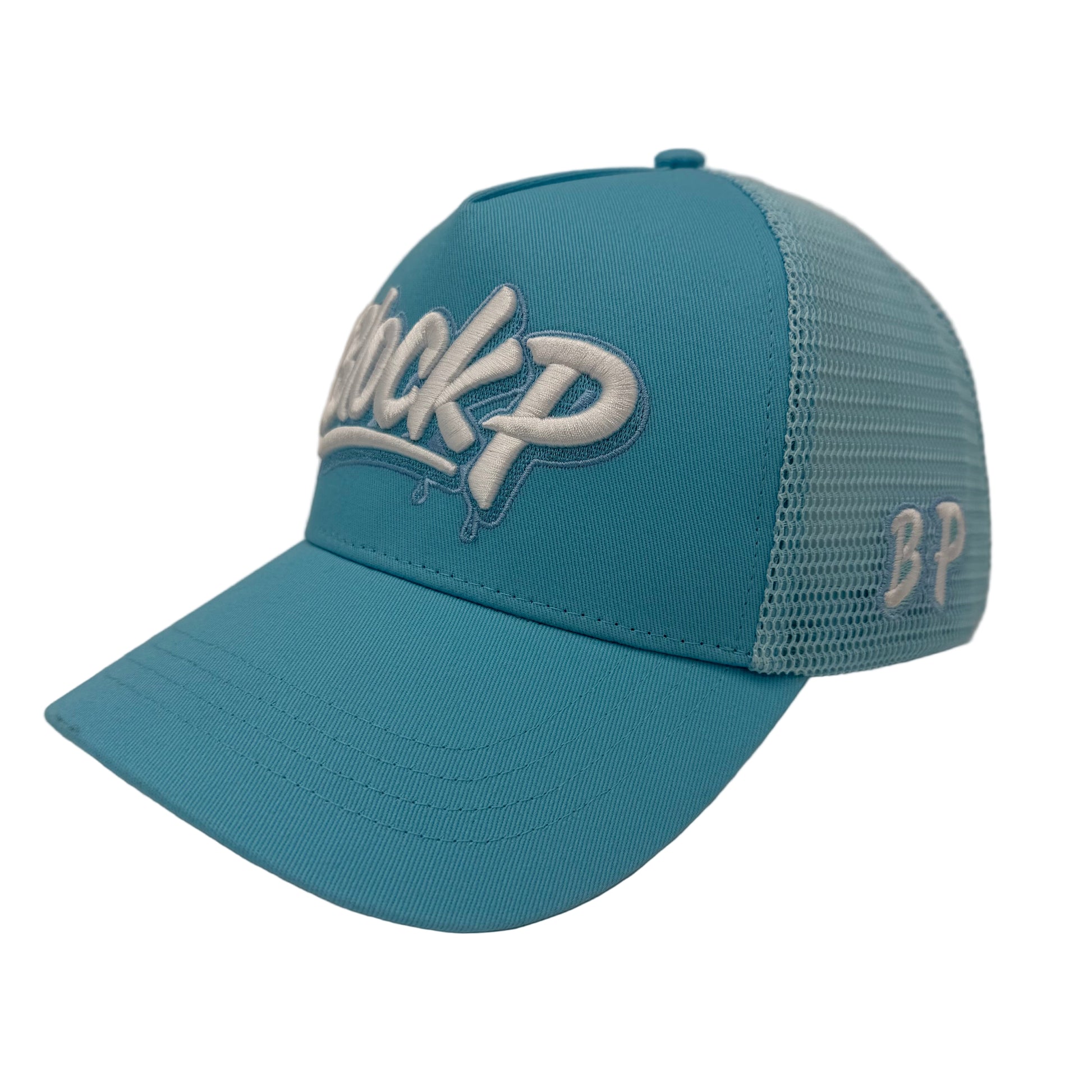 Block P Graffiti Light Blue Logo Cap — available at Block P Liverpool, 36 Renshaw Street L1 4EF