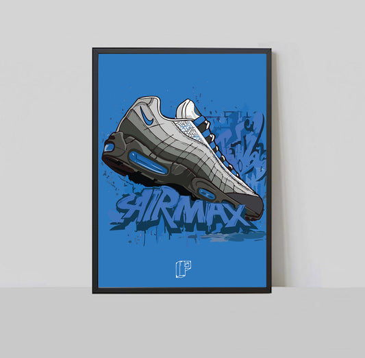 Air Max 95 110 Blue A3 Print
