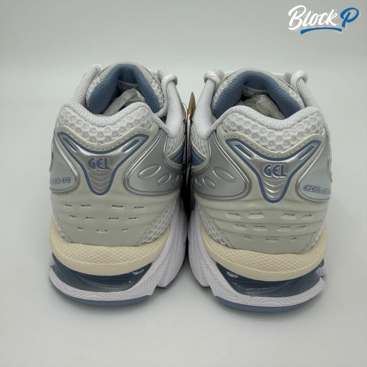 ASICS Gel-Kayano 14 White Navy top-down view — Block P Liverpool