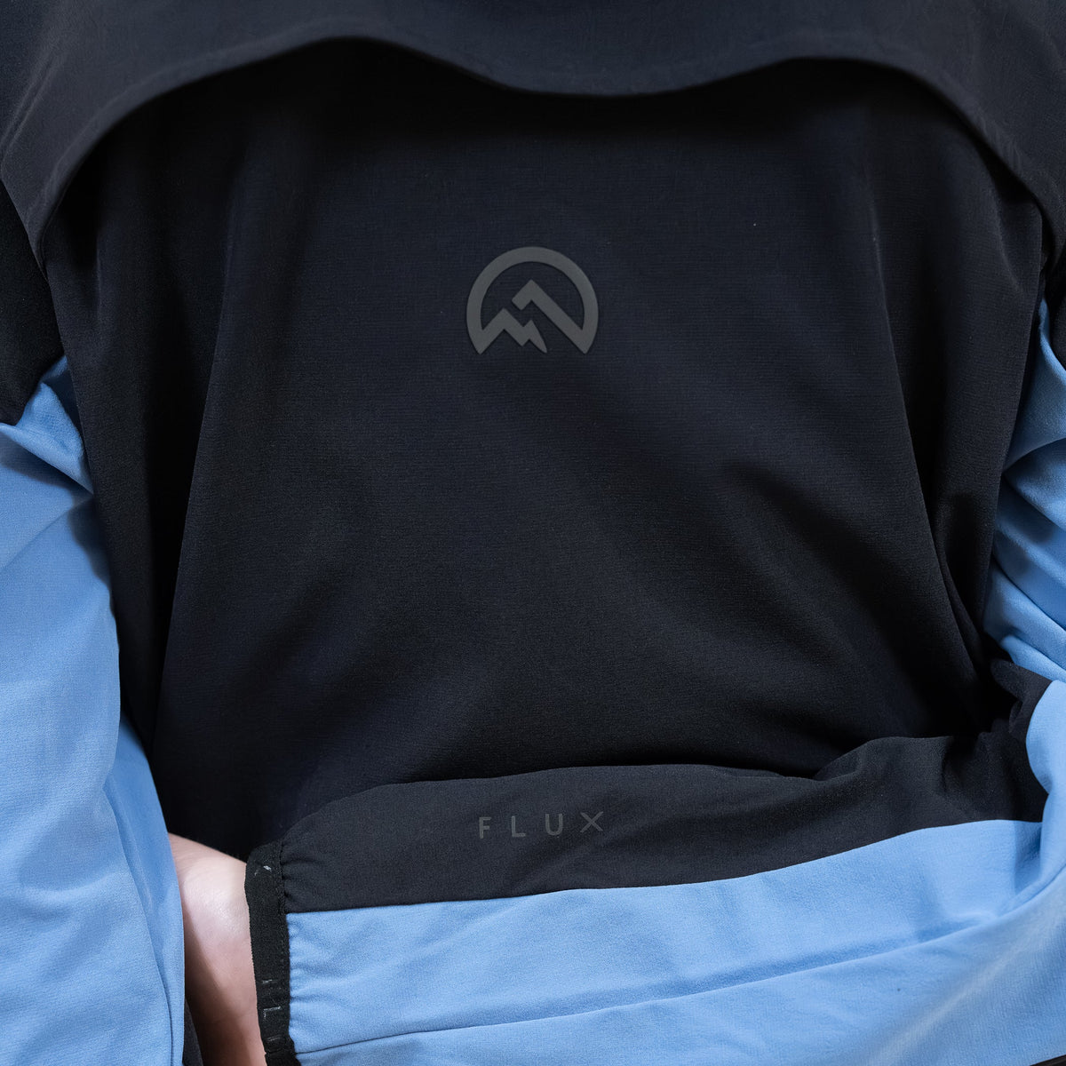 Flux Junior SS26 Versatility Jacket Black/Airforce detail 1 — Block P Liverpool