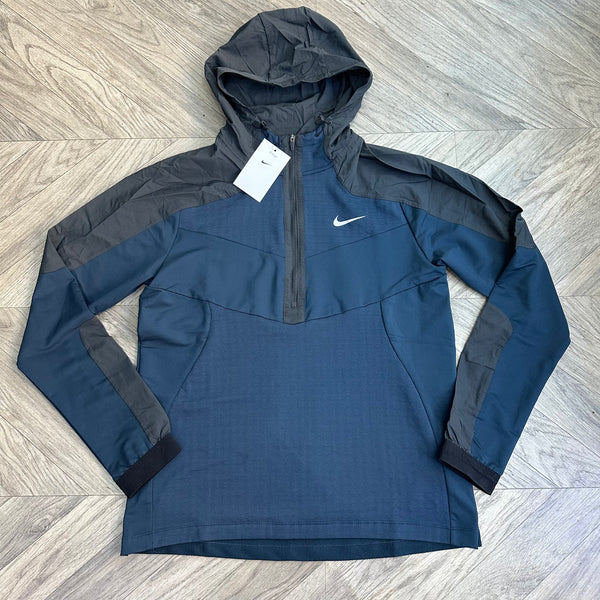 Nike 1/2 Zip Performance Hooded Jacket Navy