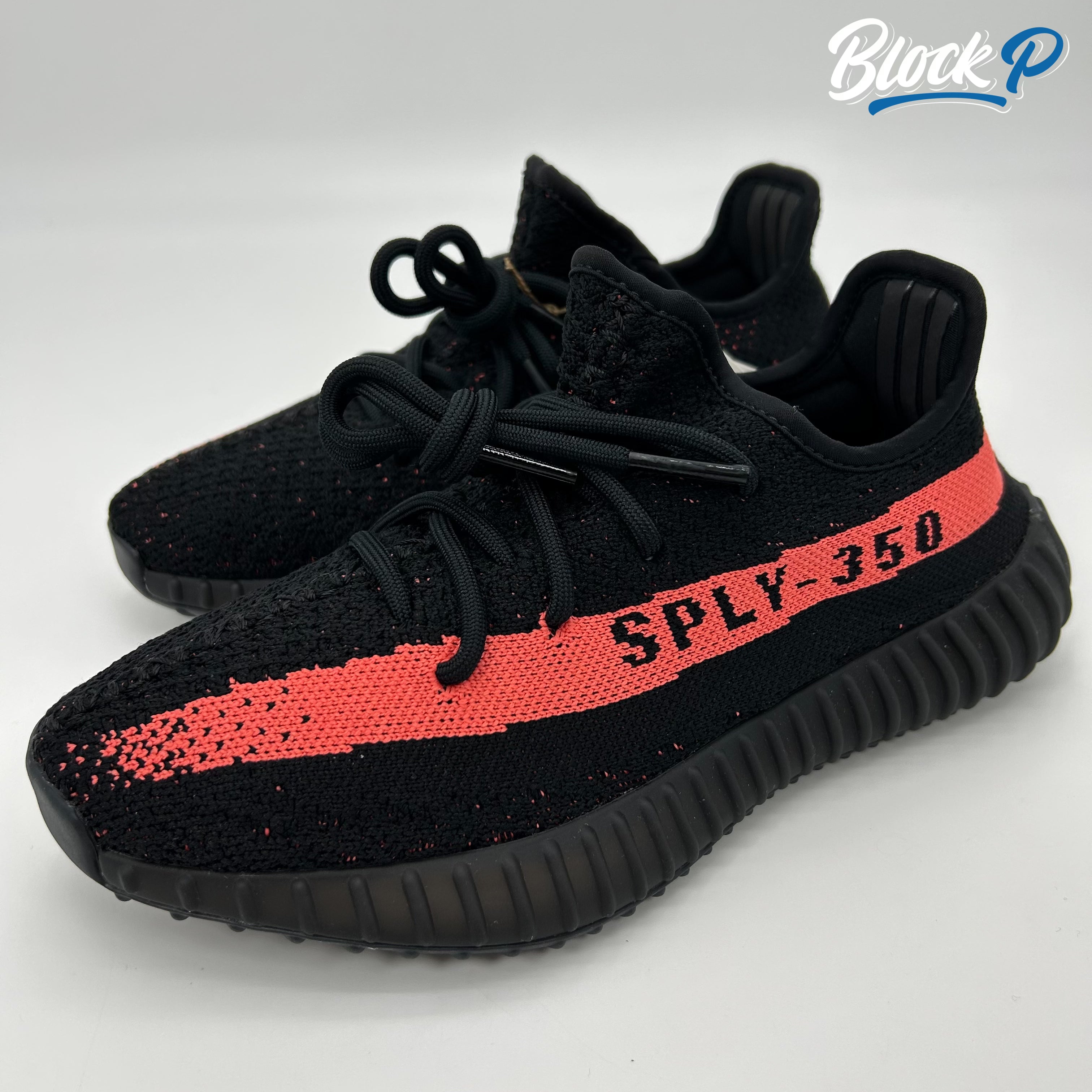Adidas Yeezy 350 Boost Red Stripe rear view — Block P Liverpool