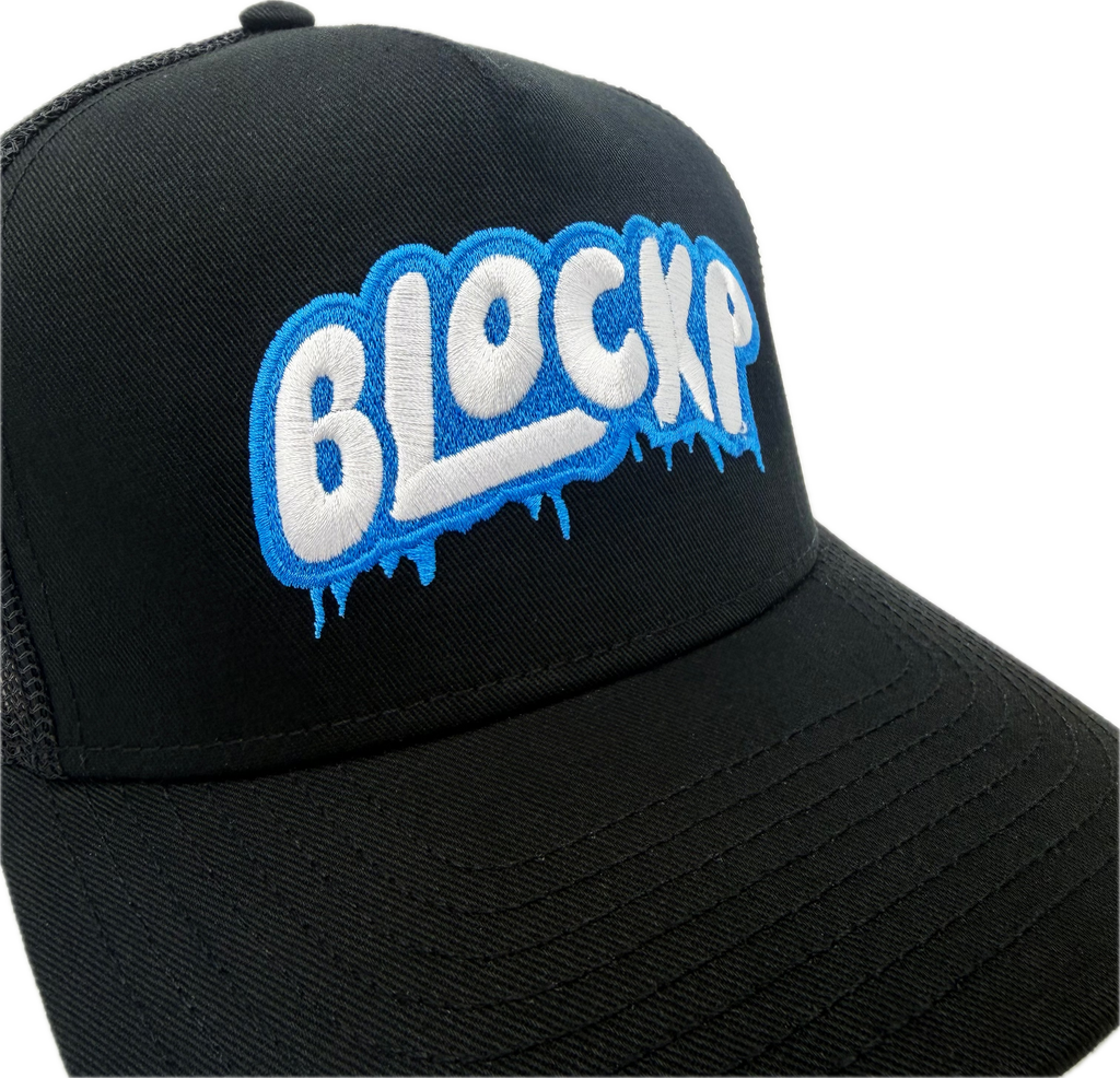 Block P Bubble Blue Cap rear view — Block P Liverpool