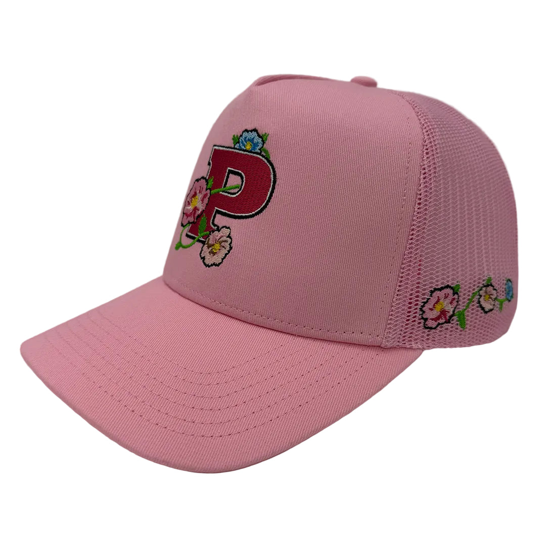 Block P Pink Flower Cap — available at Block P Liverpool, 36 Renshaw Street L1 4EF