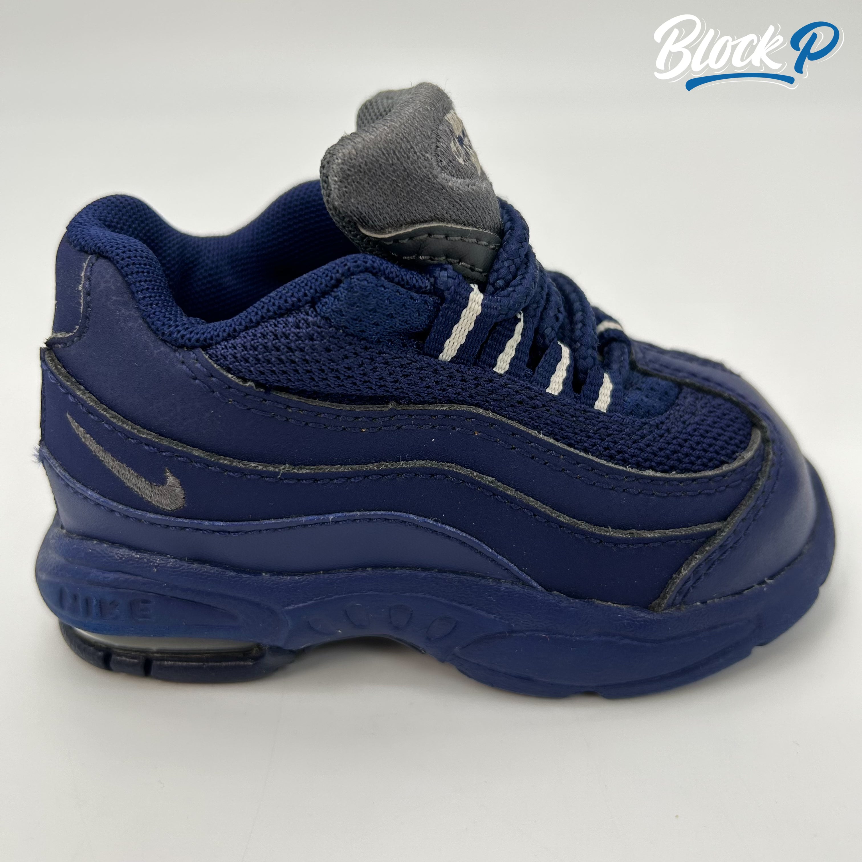Nike Air Max 95 Blue (TD) side profile — Block P Liverpool
