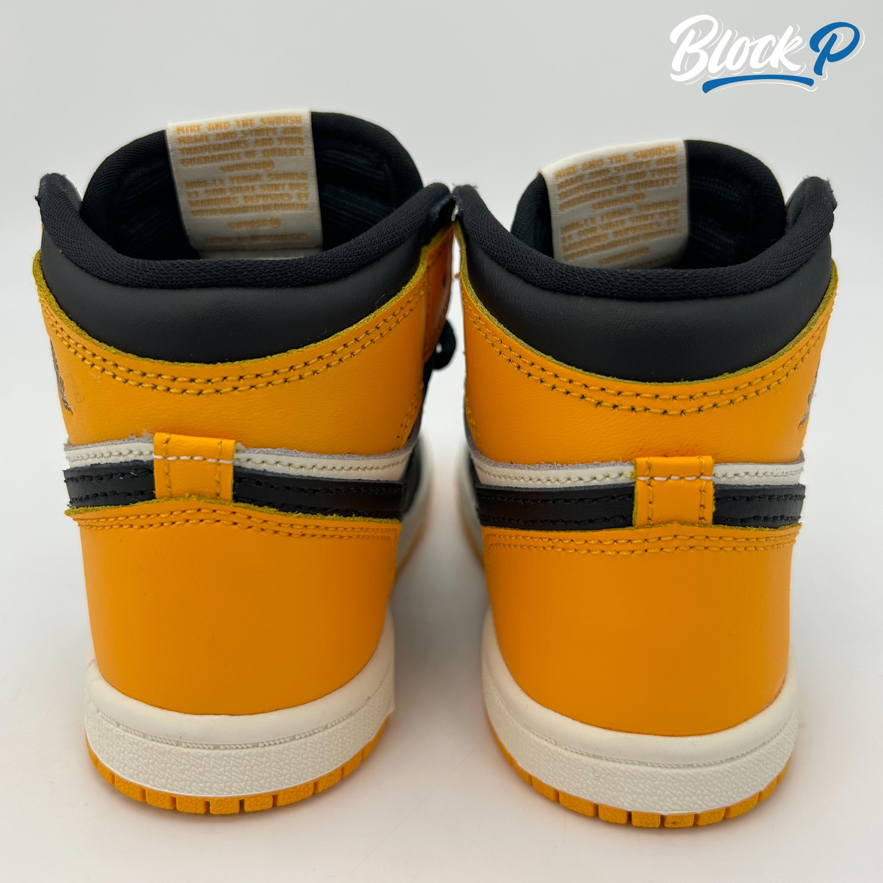 Nike Air Jordan 1 Taxi TD top-down view — Block P Liverpool