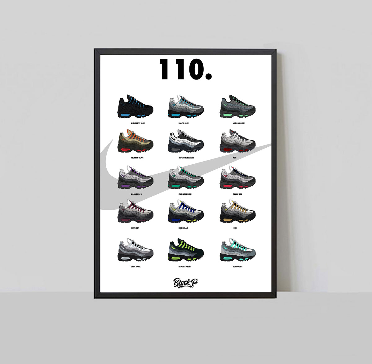 Air Max 95 110 Collection A3 Print 2.0 by Block P — premium gallery quality paper