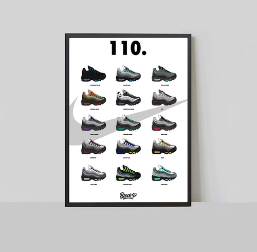 Air Max 95 110 Collection A3 Print 2.0 by Block P — premium gallery quality paper